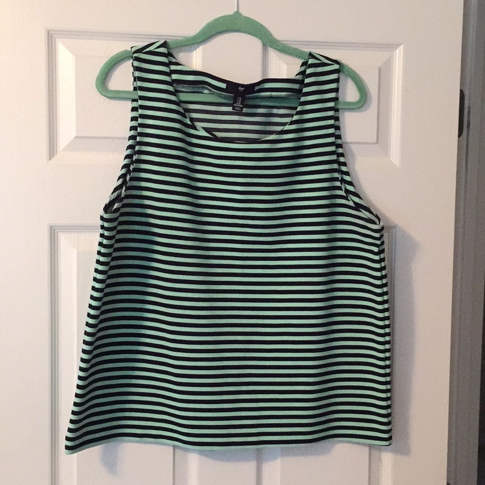 Gap Navy and Mint Striped Tank Top